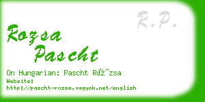 rozsa pascht business card